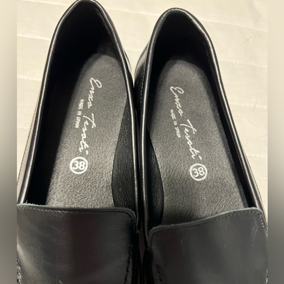 Enzo Tesoti Women's Loafer Size 38/7.5-8 Black Leather Slip-On EUC - Picture 9 of 10